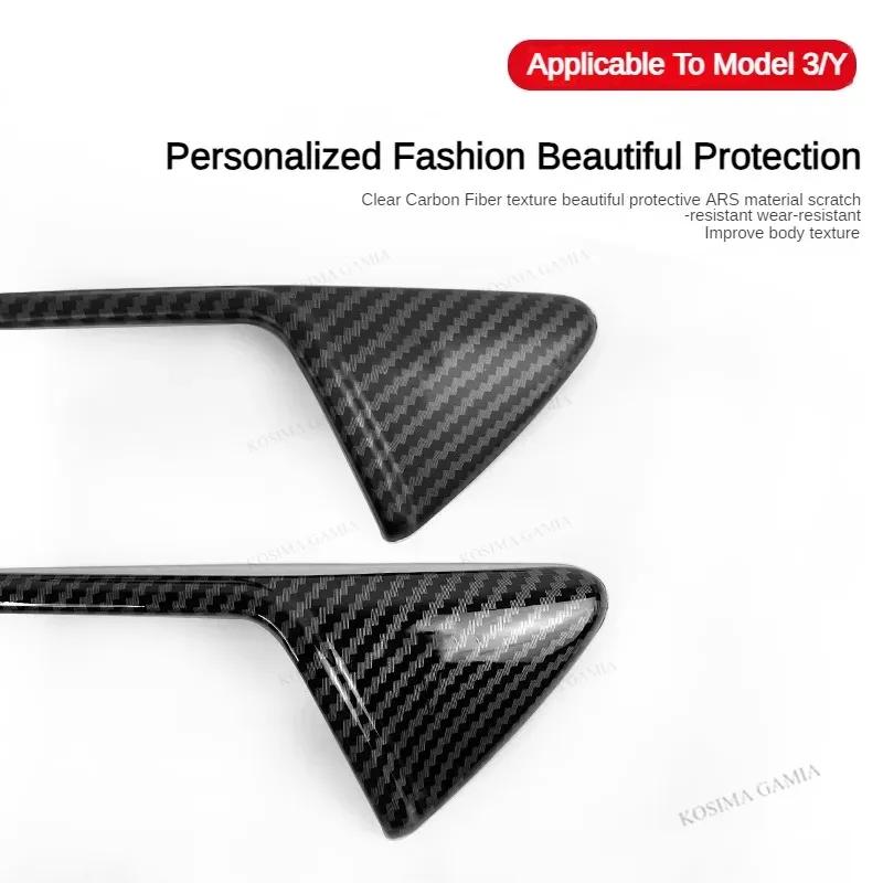 Car Side Camera Protective Cover ABS Carbon Fiber Protective Cover Turn Signal Cover Suitable for Tesla Model 3 Model Y