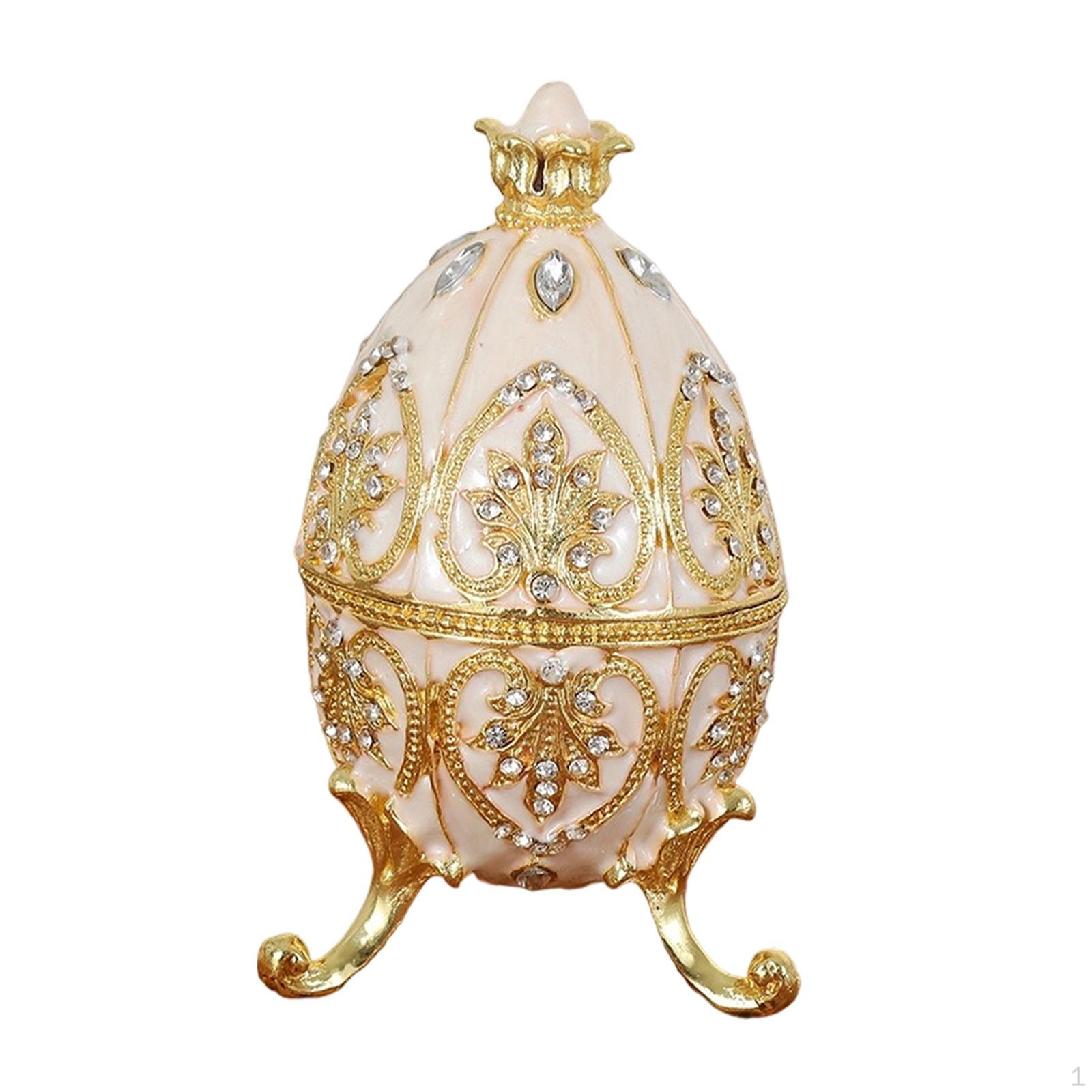 

Easter Egg Jewelry Box, Enamel Holder Organizer, Zinc Alloy, Dustproof, Suitable for белый