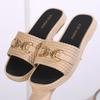 New Women's Thick Anti Slip Cold Slippers Summer Internet Celebrity Home and Outdoor Wear One Line Drag