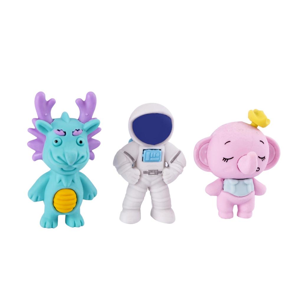 Cute Cartoon Astronaut Animal-Shaped Erasers for Students
