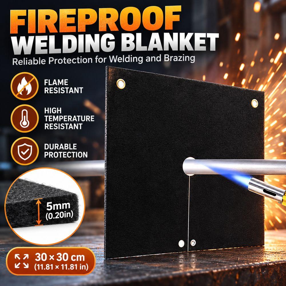 0Flame Resistant Up To 3000℉ Fireproof Welding Blanket Heat Shield Mat  For Brazing Soldering