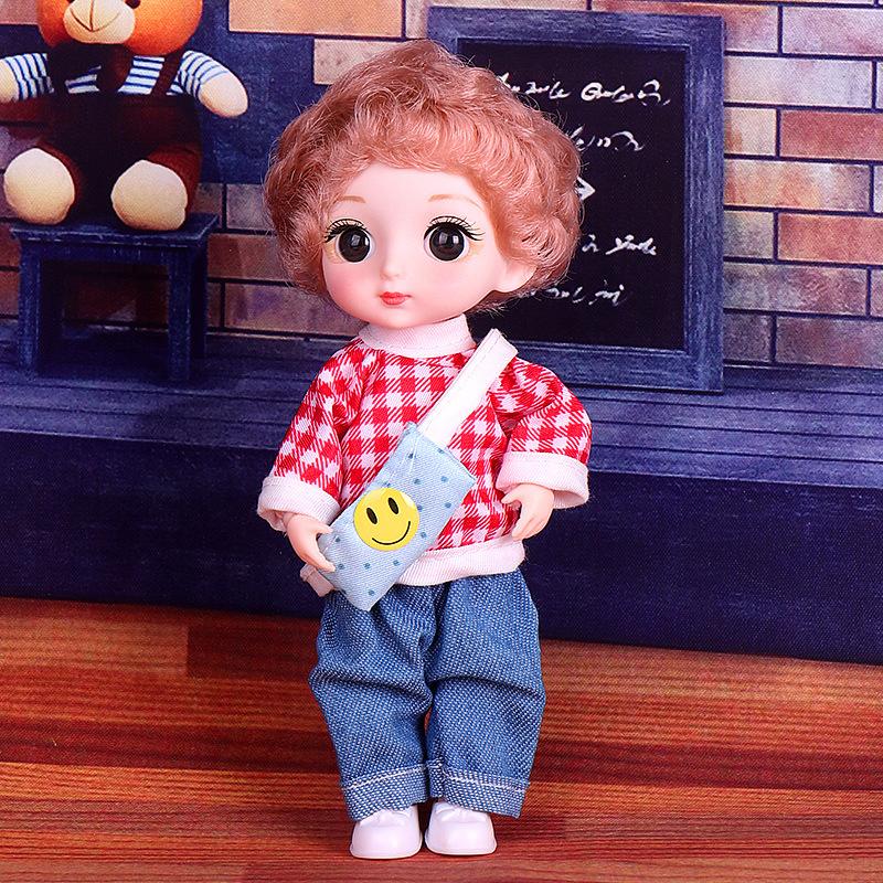 

Мини подвижная 21 шарнирная кукла 16 см, игрушка для девочек, 3D большие глаза, BJD принцесса, полная одежда, коллекция платьев, детская кукла в подарок 16cm