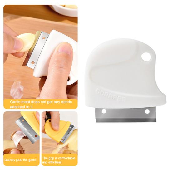 Stainless Steel Ginger Peeler, Mini Garlic Skin Remover Scraper, Multifunctional Vegetable Fruit Peeler with Non Slip Handle, Portable Hanging Hole