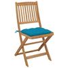 VidaXL Chaises pliables de jardin 4 pcs avec coussins Bois d'acacia