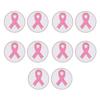 10Pcs Cancer Awareness Brooch with Back Clasp Pink Metal Ribbon Pins Awareness Lapel Pin for Clothing Dress Jackets Hat