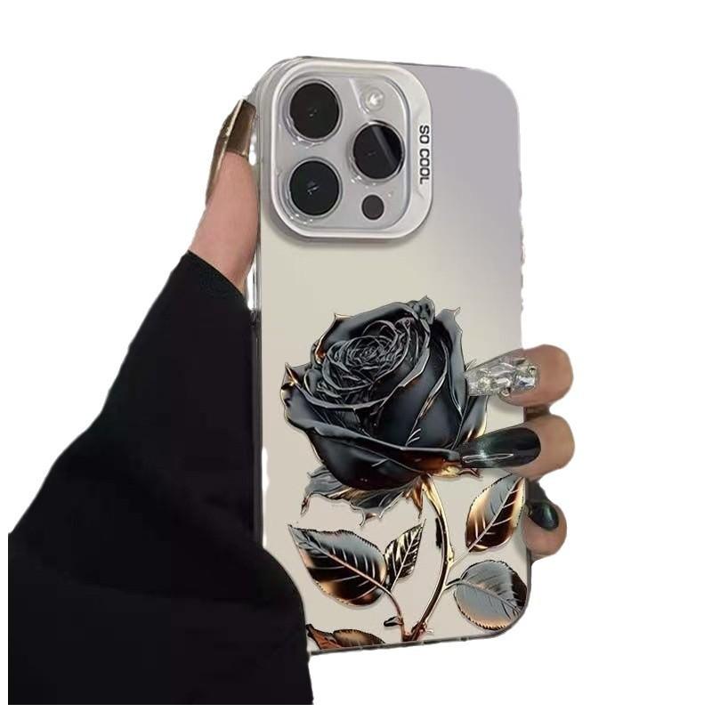 Black and Gold Rose Case for Apple IPhone 17 Pro Max, IPhone 16 Pro, and IPhone 15 Pro, Premium New Style