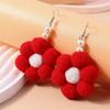 Fashion Colorful Flower Drop Earrings for Women Handmade Knitted Flower Dangle Hooks Earrings Girls Party Holiday Jewelry Gifts