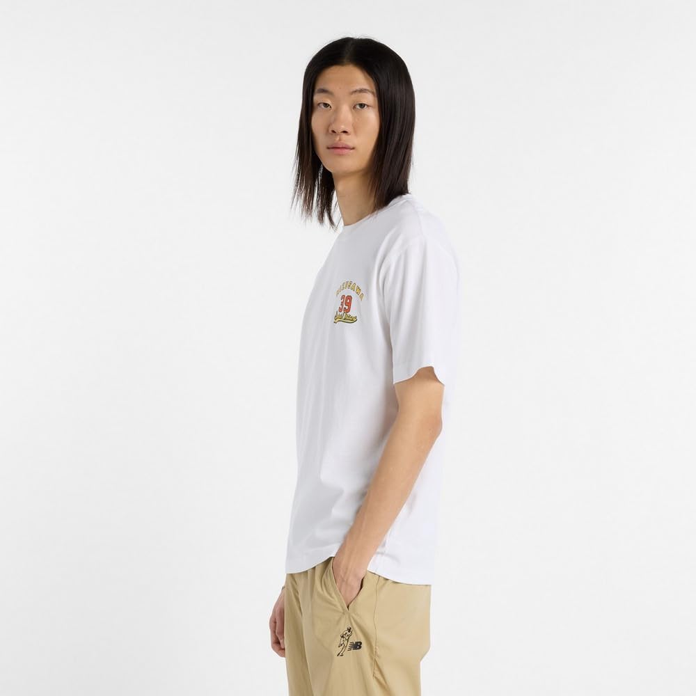 New Balance Shohei Ohtani Memories Short Sleeve Sizes 51747 WT1 Men's T-Shirt, 39" (MT51737 53818) (White)