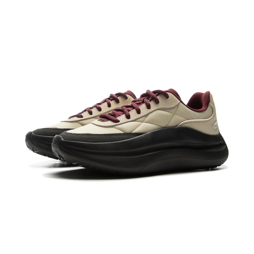 Li-Ning Cloud Wave Lace Soft Rebound Versatile Fashion Shock Absorption Non-Slip Lightweight Low-Top Casual Shoes Women casual shoes Gray AGLU300-2