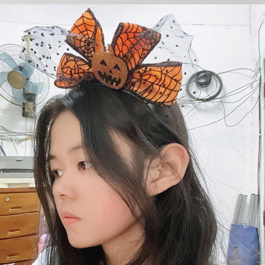Black Bowknot Hairband Headwear Halloween Pumpkin Headband Party Favors