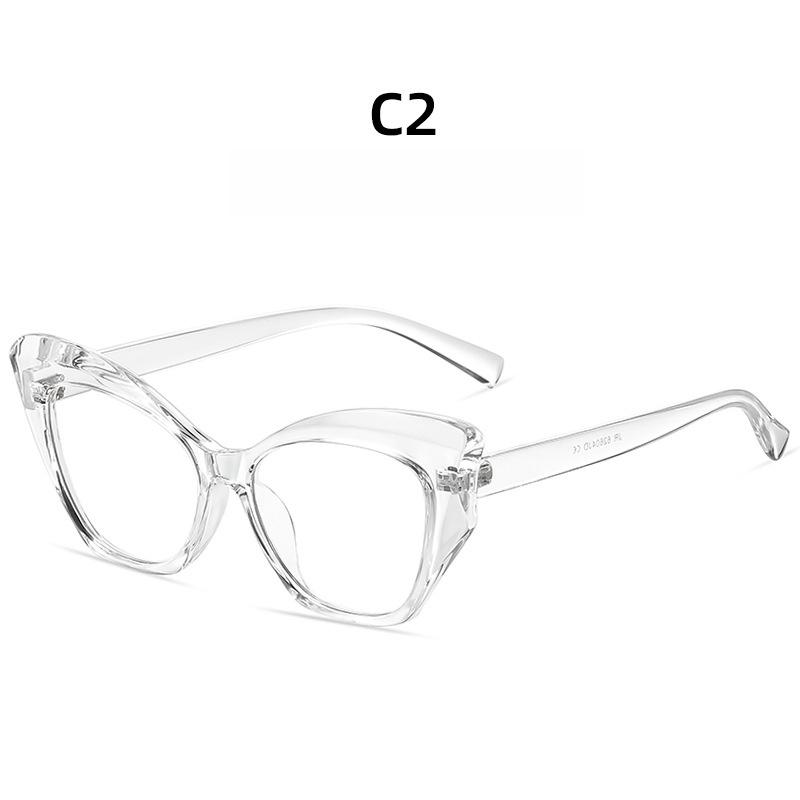 Fashion Blue Light Blocking Ladies Glasses Frame Ultralight Cat-eye Flat Glasses Optical Prescription Glasses Frame Women 62604