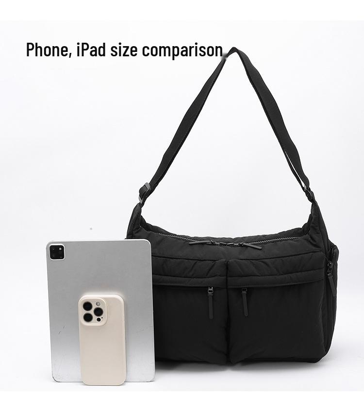 Unisex Herbst/Winter Nylon Umhängetasche - Große Kapazität, Baumwollgepolstert, Weiche Schultertasche für den lässigen Pendelverkehr