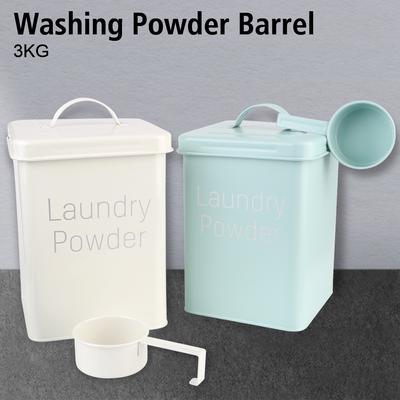 Galeată de Praf de Spălat de Mare Capacitate pentru Uz Casnic 3KG Cutie de Depozitare Detergent de Rufe Recipient pentru Gustări cu Cupă de Măsurare Cutie Multifuncțională pentru Depozitarea Cerealeor