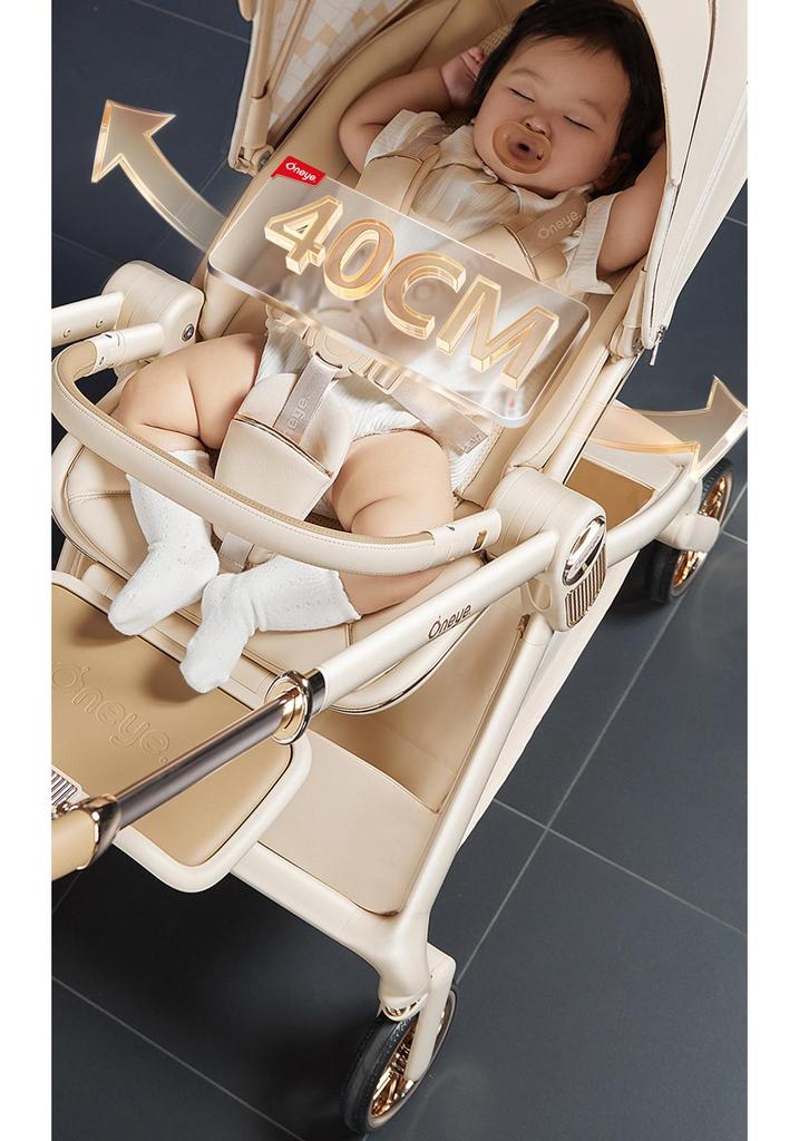 Wanyya T9 Four-Wheel Baby Stroller - Adjustable Recline, High Landscape, Newborn-Friendly Shock Absorption