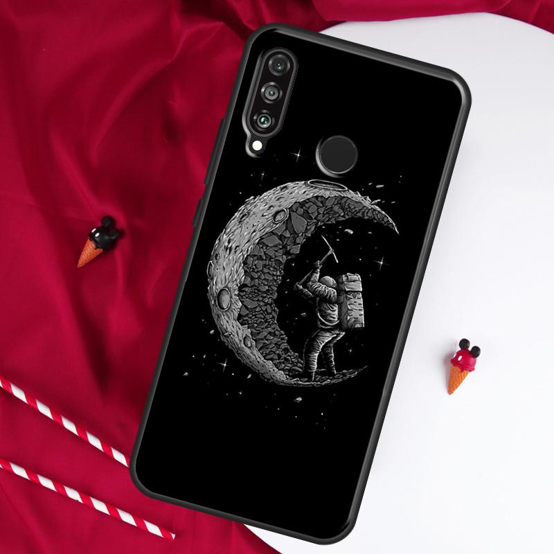 Aesthetic Space Moon Astronaut For Huawei Nova 9 SE 10 5T Y90 Y70 Y60 Y61 Y91 Y72 12i 12s 11i P60 Pro P20 P30 P40 Lite Case