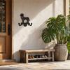 Vintage Double Hook Wall Mounted Coat Rack with Dog Design for Garden Courtyard Home Decor