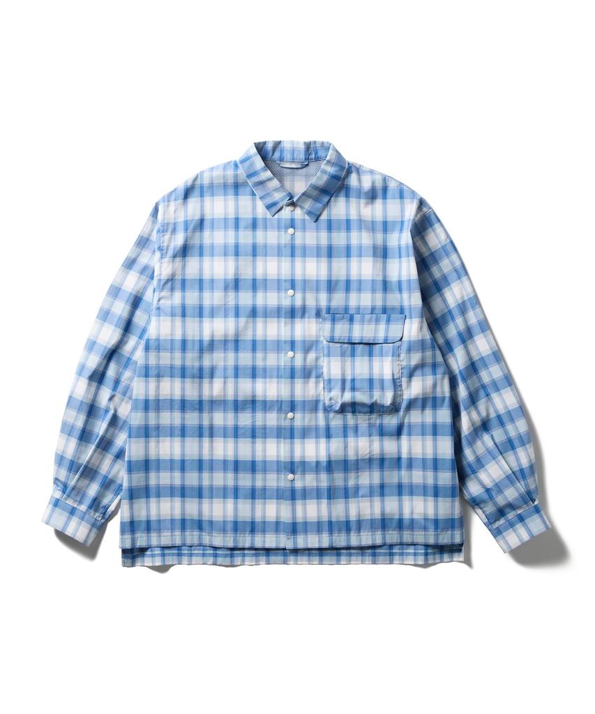 Snow Peak Fade Check Breezy Shirt Long LIGHT Size M SH-26SU002 - Tops, Shirts, Sleeve, Men's & Women's, BLUE,