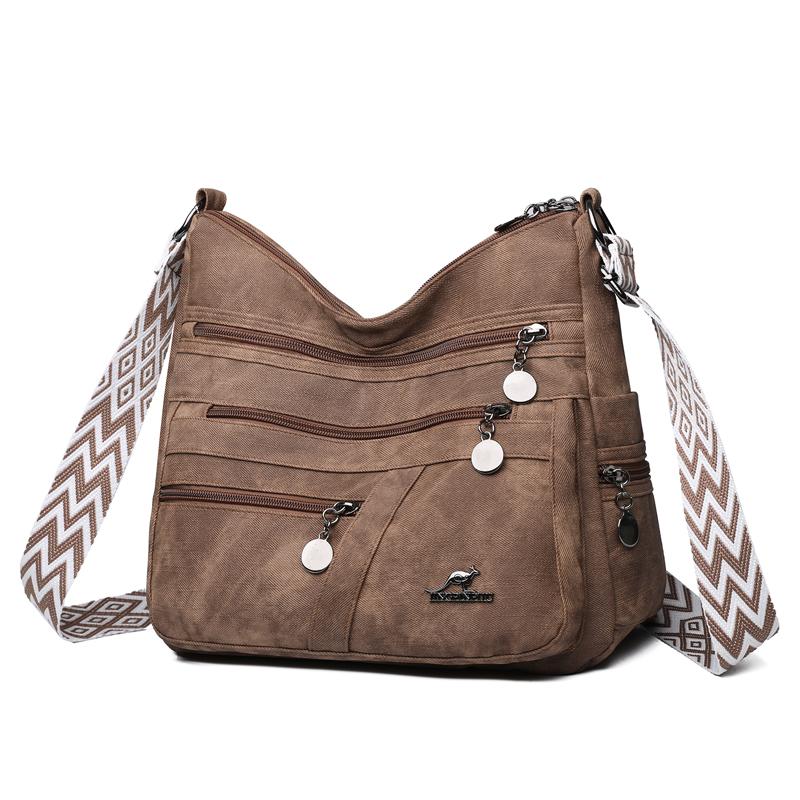 

Женская сумка Модная сумка для мамы Ретро Мягкая кожа Большая вместимость Сумка через плечо коричневый