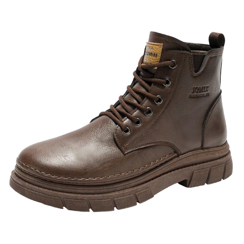 Fashion High Quality Leather Shoes 2026 New Outdoor Men Motorcycle Boots Luxury Men Ankle Boots Retro British High-top Men Boots