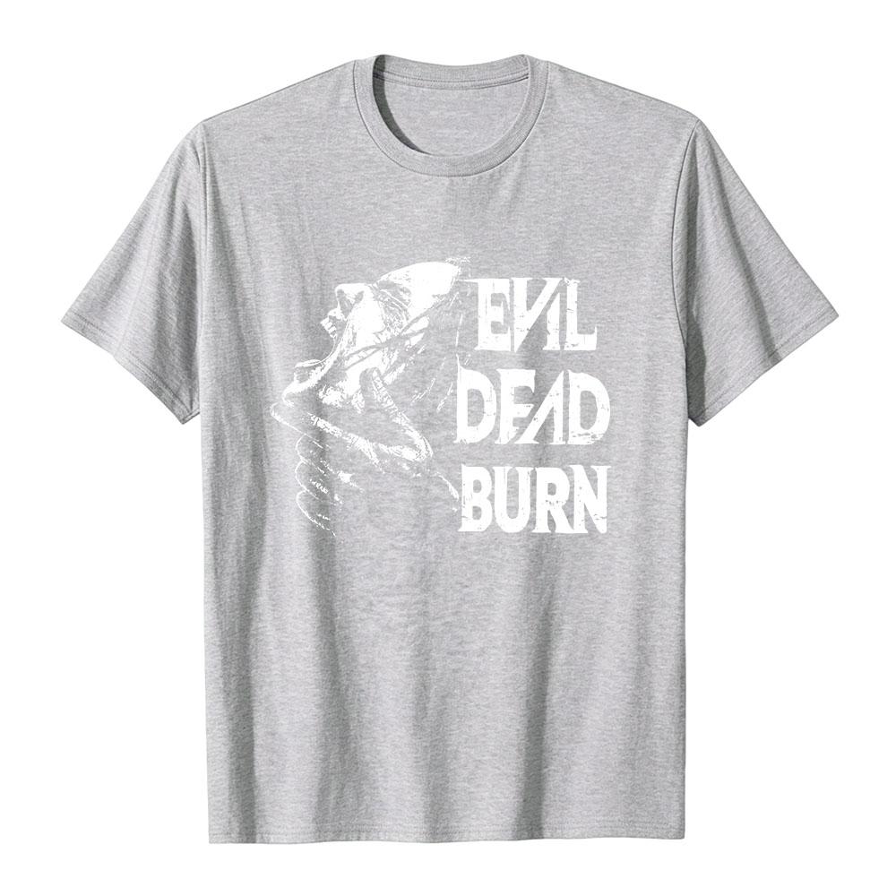 Evil Dead Burn Film T-shirt Cotton Summer Short Sleeve Male Tshirts Streetwear Unisex Graphic Merch Soft Horror Movie Print Tees