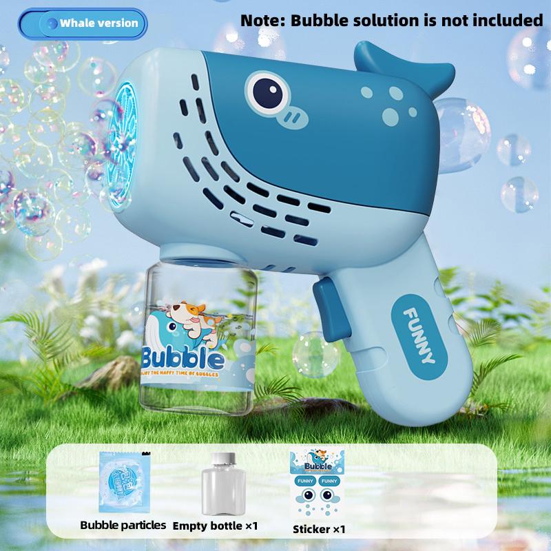 Fully Automatic Bubble Gun - Whale And Unicorn Bubble Machine - Automatic Bubble Blowing Machine With Bubble Liquid - Children'S