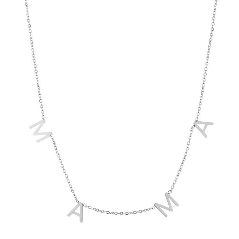 CARLIDANA Mother's Day Gift Hot Sale Letter MAMA Necklace for Mom Stainless Steel Gold Color Necklace Jewelry Women Anniversary