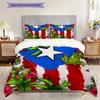 Puerto Rico Pattern Bedding Quilt Set Quilt Cover Pillowcase Home Decoration Birthday Gift (1 * Duvet Cover + 2 * Pillowcase, Without Core)