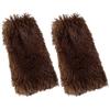 Rainbow Plush Leg Warmer for Trendy Party Costume Colorful Furry Fuzzy Boot Covers Leg Gaiters Footless Socks Streetwear