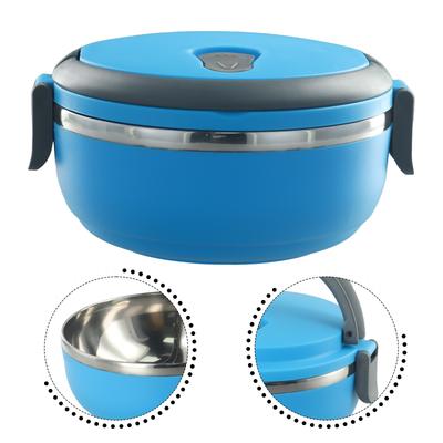 Stainless Steel Round 1 Layer Insulated Food Thermal Containers Lunch Box Case