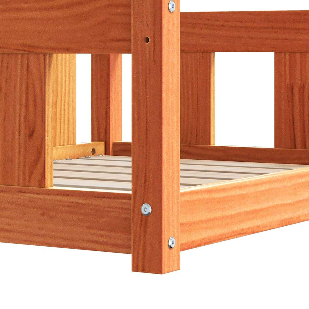 Hundebett Wachsbraun 100 x 70 x 28 cm Massivholz Kiefer