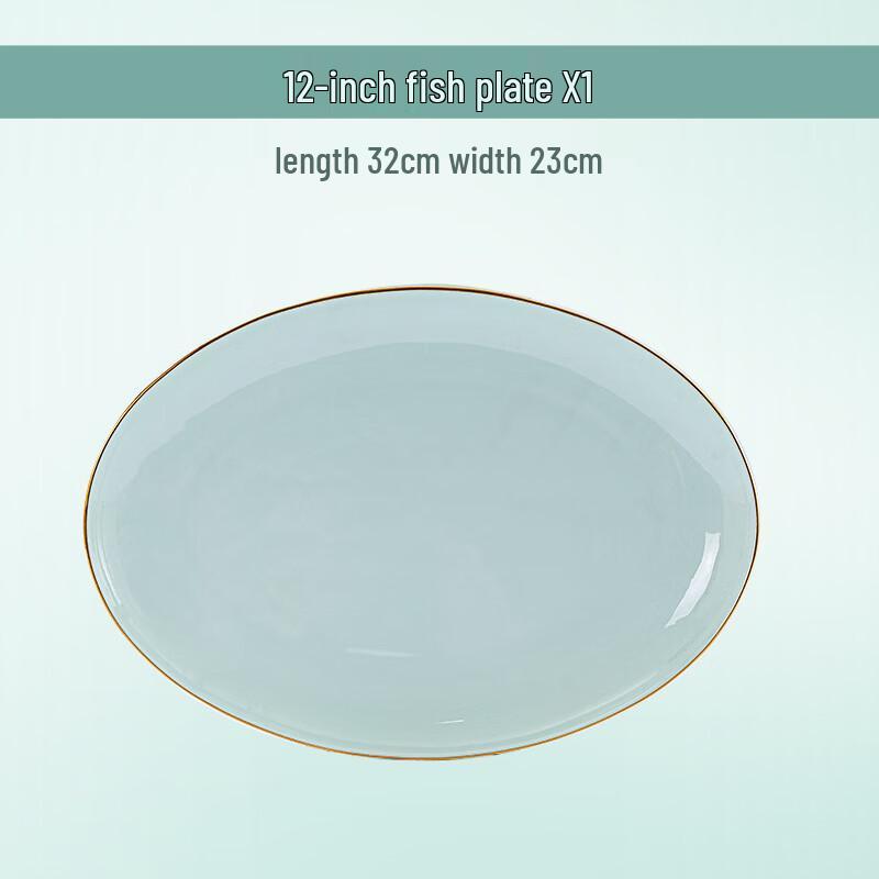 Jingdezhen Gold-Painted Celadon Ceramic Dinnerware