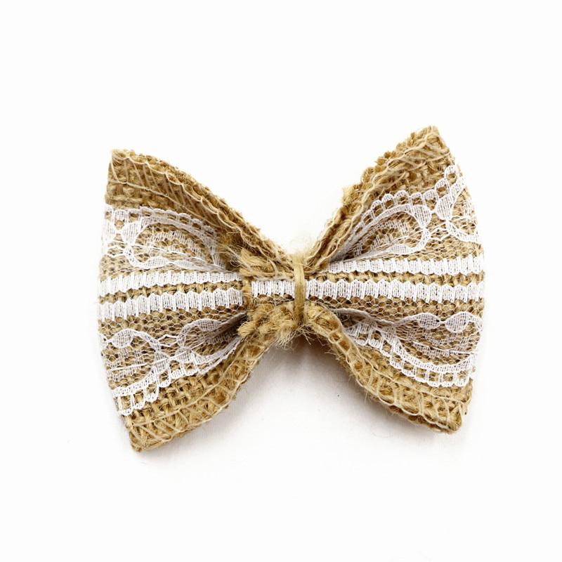 10 шт. Винтажная натуральная джутовая мешковина Гессиан DIY Лента бант Свадебная мешковина Скрапбукинг Кружево Ремесло 10pcs