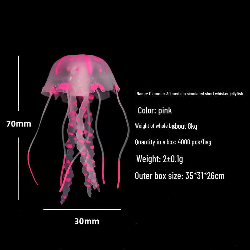 Mini Luminous Silicone Jellyfish for Aquarium Decoration