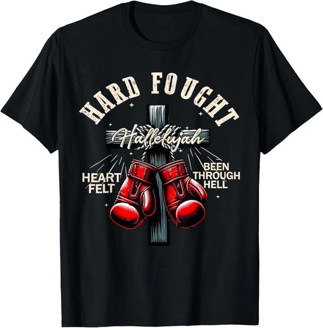 Brandon Hard FOUGHT Hallelujah praise Jesus T-Shirt Size L & XL T-Shirt
