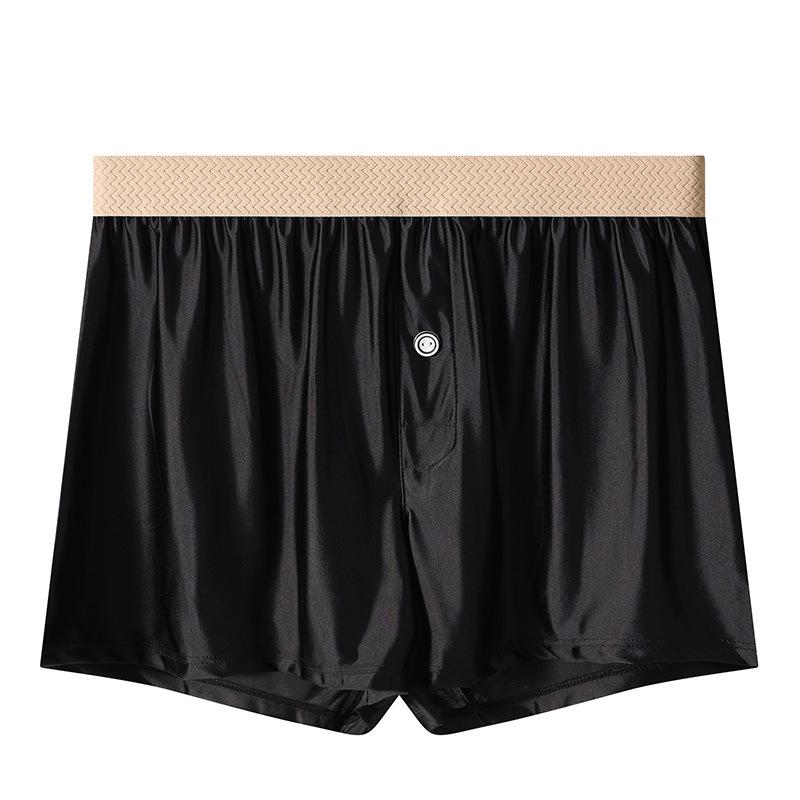 

Мужские боксеры-брифы из ледяного шелка и сатина, спортивные, больших размеров M (90-120 Jin) чёрный