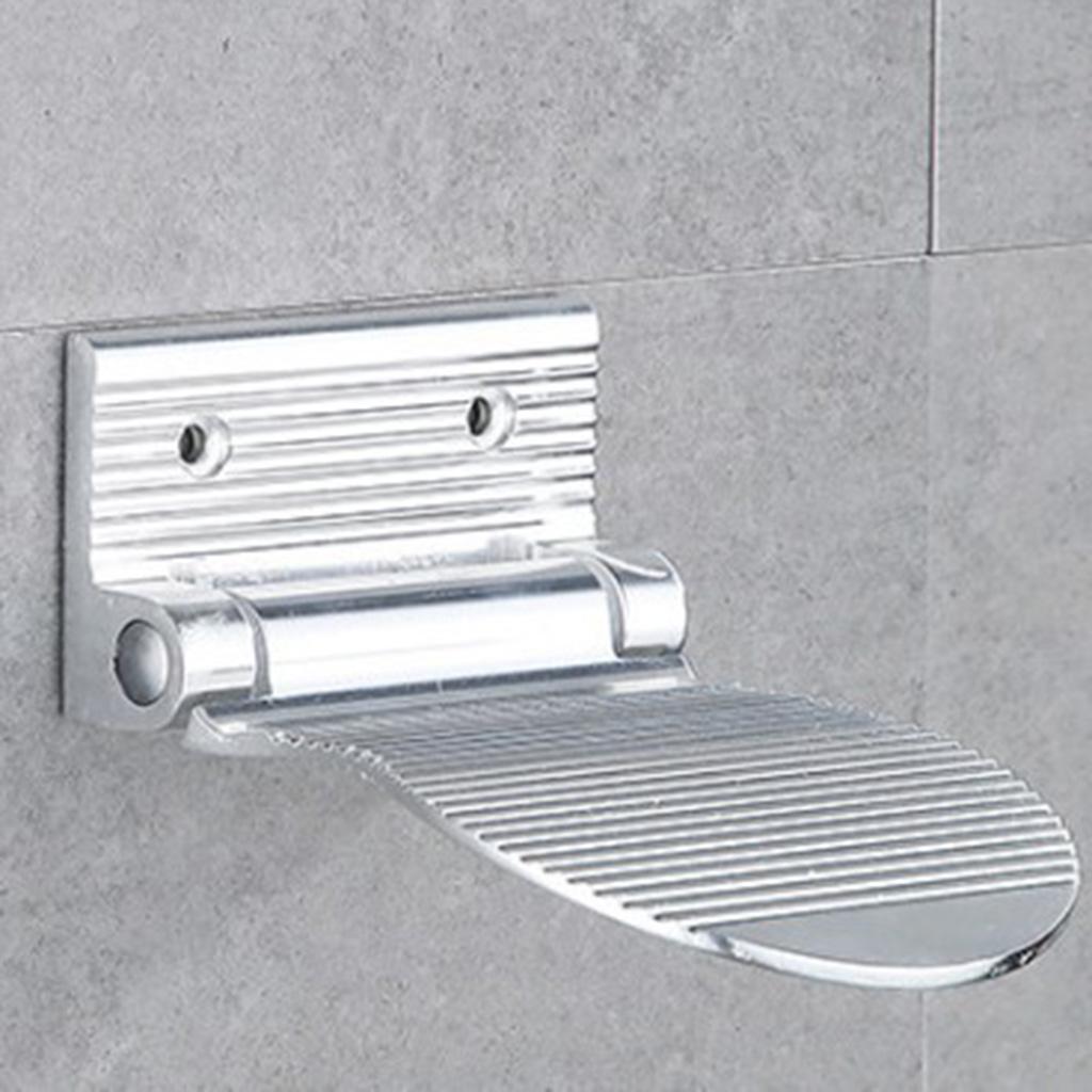 2Pcs Foldable Non-Slip Shower Foot Footrest Support For Bathroom, Made Of Aluminum Alloy