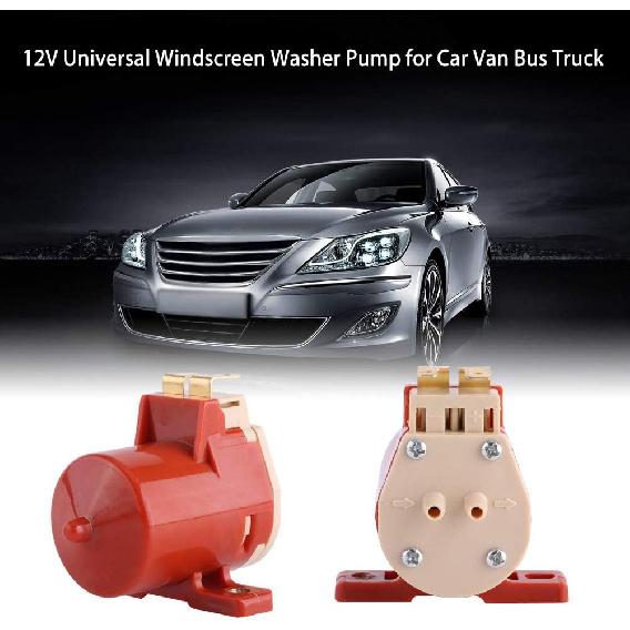 Acouto 12V Windshield Washer Pump for Car Van Bus Truck Universal Windscreen Wiper Washer Motor Fluid Pump Replacement