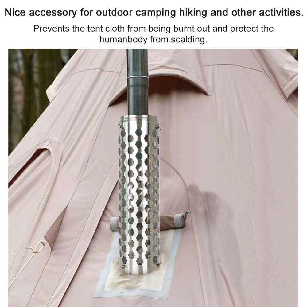 Paslanmaz Çelik Çadır Haşlanma Önleyici Baca Borusu Kamp Yakacak Odun Sobaları Baca Isı Yalıtım Borusu
