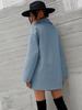 Women's Autumn Wool Overcoat with Turn-Down Collar and Drop Shoulder Design