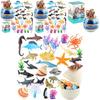 Set di Figure di Squali Delfini Pinguini Animali Marini Giocattolo in PVC per Bambini Educazione e Gioco