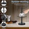 360° Drehbarer Holzbecherhalter Kaffeebecher Teetasse Organizer Ständer 6 Haken Küchenarbeitsplatte Kaffeebar Zubehör