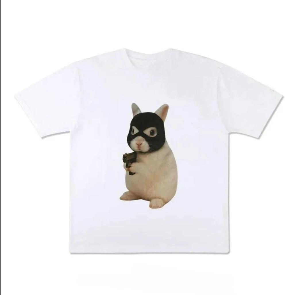 Creative Thief Rabbit Parttern Printed Women Tshirts Shortsleeve Sweatshirts Summer Women Casual Tshirt Clothing