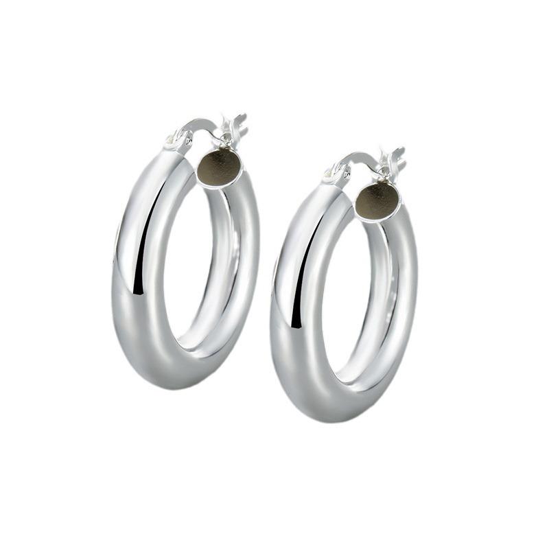Minimalist Geometric Hollow Hoop Earrings For Women Light Luxury Cool Smooth Surface Small Batch Design Ear Jewelry