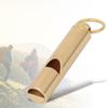 2PCS Yellow Handcraft Vintage Pure Brass Referee Survival Whistle Key Chain Pendant Outdoor EDC SuppliesYellow