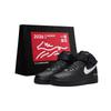 Air Force 1 Aumento Altezza Resistenti all'Abrasione Antiscivolo Mid top Scarpe da Skateboard Unisex Nero Bianco CW2289-001(Team577-2.0S-BOX)