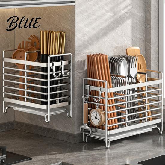 Durable Metal Drainer Rack Rust Utensil 46056 Holder Stainless Steel Compartments Drying Proof Space Saving Kitchen Storage Sink Caddy