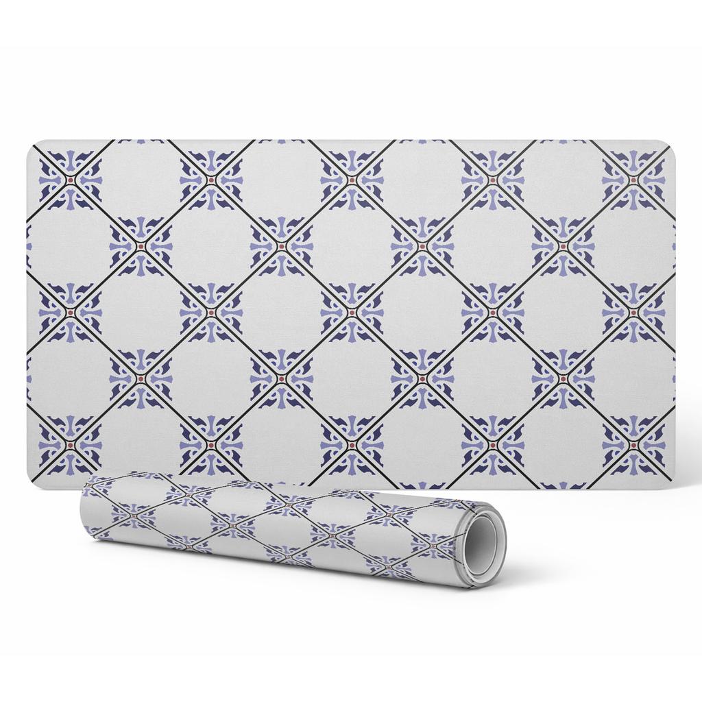 Desk Pad Protective Mat Table Geometric Pattern Grid 120X60 Cm