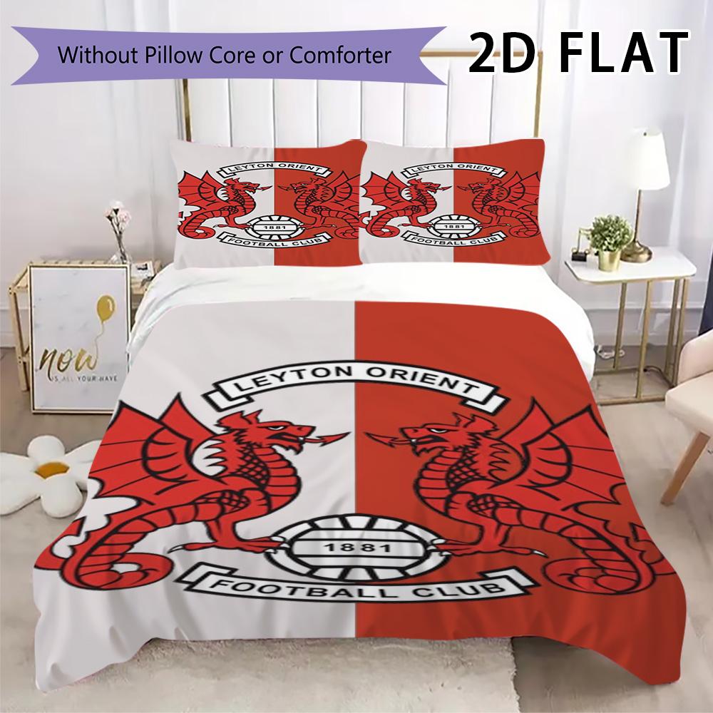Wrexham AFC Pattern Bedding Uilt Set Uilt Cover Pillowcase Home Decoration Birthday Gift (1 * Duvet Cover + 2 * Pillowcase Without Core)