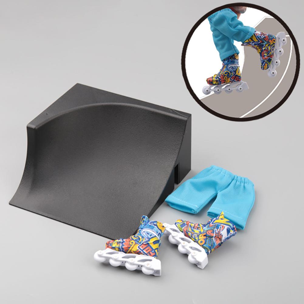 Mini Skatepark Ramp Multi-terrain Cool Finger Skateboard Park Set Obstacle Portable Practice Set Professional Fun Game Kid Toys for Boys Teens