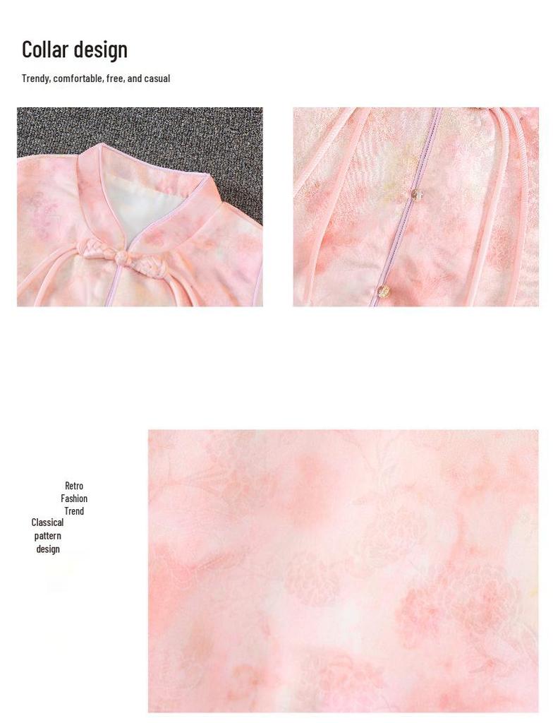 2025 New Autumn Chinese-Style Tang Suit Vest for Baby Girls